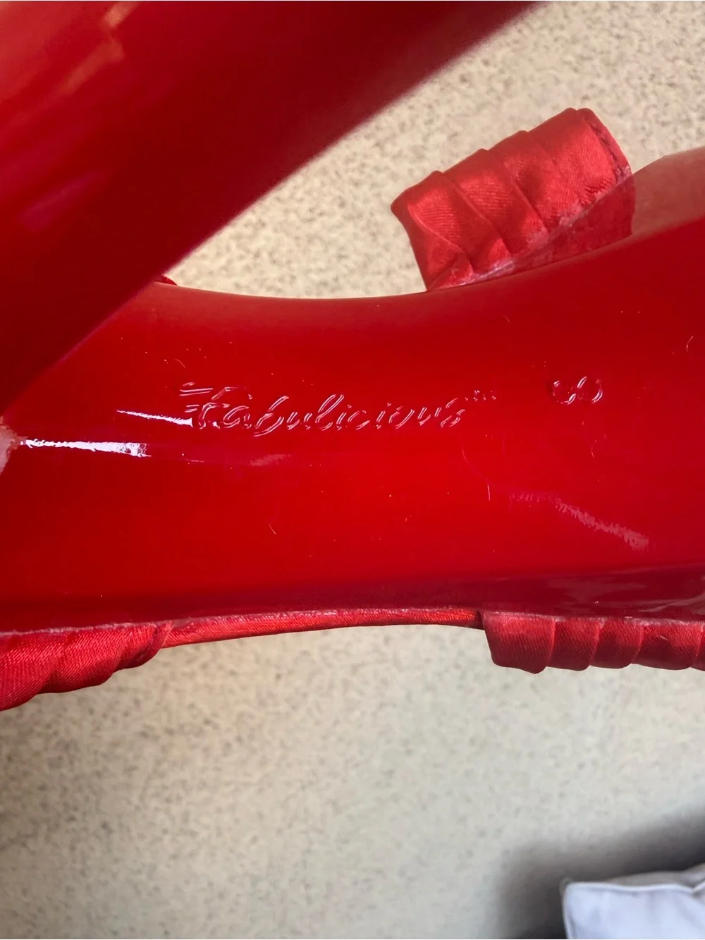 Fabulicious Cocktail Red Satin Crisscross Ankle Strap Platform